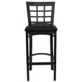 thumbnail image 3 of HERCULES Series Black Window Back Metal Restaurant Barstool - Black Vinyl Seat, 3 of 9