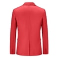 thumbnail image 3 of TIMIFIS Red Mens Suit Jacket Casual Solid Dress Jacket Daily One Button Business Blazer Formal Wedding Prom Blazer, 3 of 3