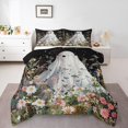 thumbnail image 2 of Erosebridal Halloween Bedding Sets Full with Comforter, Gothic Ghost Comforter Sets Full Size, Rustic Flower Reversible Down Comforter, Ultra Soft Room Decor, 3 Pieces, 2 of 8