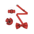 thumbnail image 4 of INSPIRE CHIC Men's Grids Patterned Solid Color Adjustable Pre-tied Bow Tie Red, 4 of 4