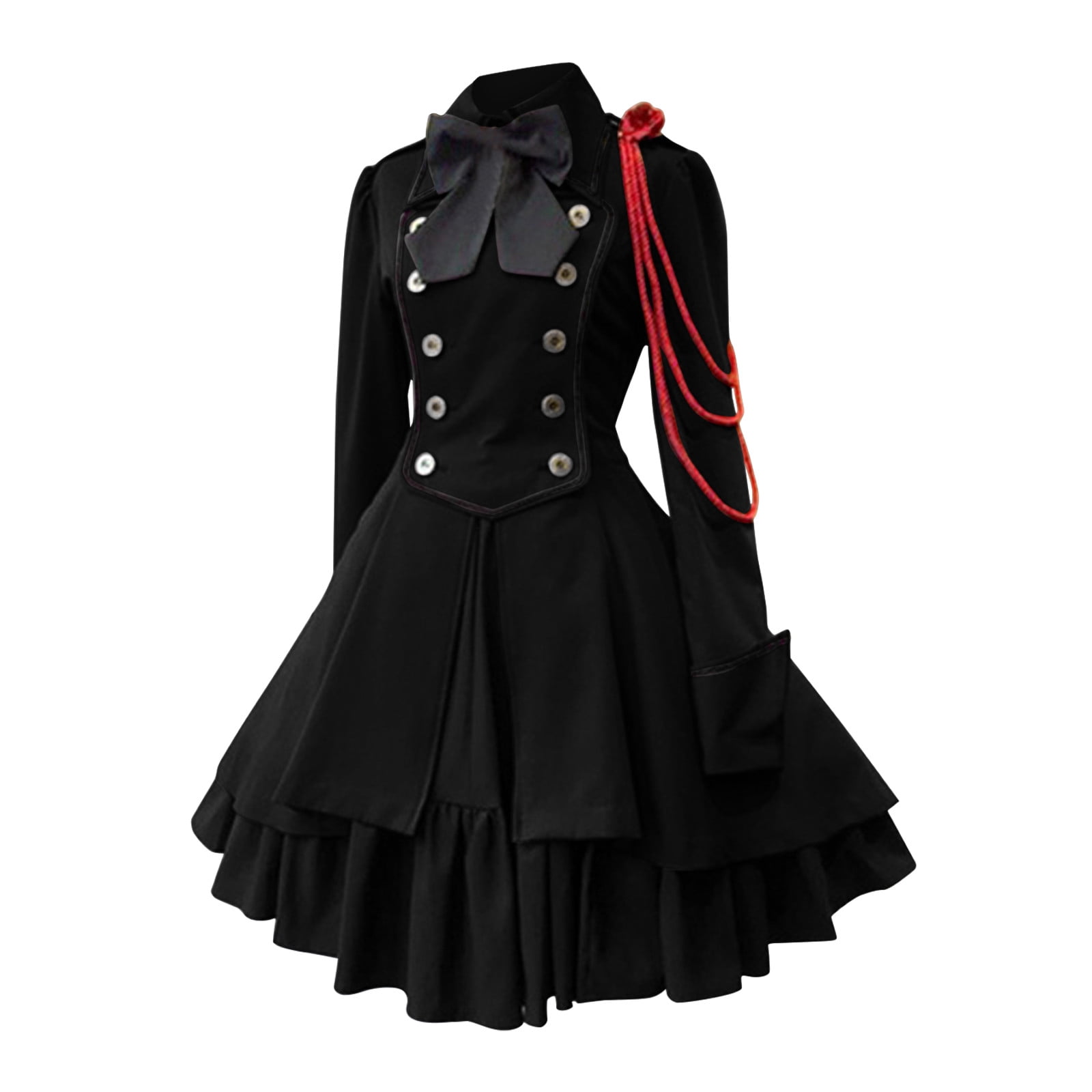 Kcodviy Robe pour Femme Style Rétro Robe Médiévale Blanche pour Femmes Couleur Unie Manches Trompette Lolita Vêtements Gothique Longue Robe de Princesse