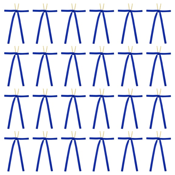 Nœuds en Velours, 24 Pcs Ornements en Velours Ruban Nœuds Cadeaux Couronne Vintage Nœud Bleu Foncé (3/8 Pouces Largeur, 5x7 Pouces)