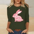 thumbnail image 2 of RKSTN Hauts pour Femmes Pâques Mignon Lapin Imprimé Coupe Ample Hauts Col Rond Manches 3/4 Printemps Été Blouse Douce Hauts, 2 of 4