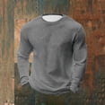 thumbnail image 2 of aohooy Chandail Thermique en Tricot Gaufré pour Homme Grande Taille - Léger, Col Rond, Manches Longues, Basique, Décontracté, Chandail de Dessous Gris, P, 2 of 7