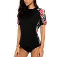 thumbnail image 3 of BeautyIn Chemise de Bain Imprimée Florale à Manches Courtes pour Femmes UPF 50+, 3 of 6