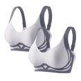 thumbnail image 1 of 2PC Women's Anti-Sagging Push Up Bra - Wireless Full Coverage Bralette | Color Block Seamless Supportive Lifting Bras, 1 of 2