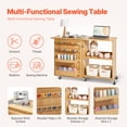 thumbnail image 2 of KFFKFF Folding Sewing Table, Multipurpose Sewing Machine Table with Compact Design, Wheels, Shelves, Storage Trays, Wooden Pegs, and Magnetic Doors, Sewing Desk Cabinet, 2 of 9