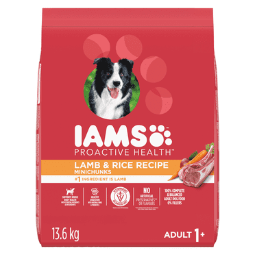 Iams Minichunks Adult Dry Dog Food Lamb & Rice Recipe 13.6kg