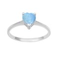 thumbnail image 1 of Bague Solitaire pour Femme en Argent Sterling 925 en Forme de Cœur Larimar 5 mm, 1 of 2
