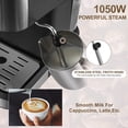 thumbnail image 4 of 15 Bar Espresso Machine 1050W All-In-One Semi-Automatic Coffee Machine with Milk Frother Wand / 1.5L Water Tank / Coffee Portafilter / Portafilter Basket / Tamper Spoon for Cappuccino / Lat, 4 of 7