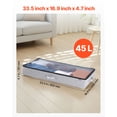 thumbnail image 3 of VEVOR Under Bed Storage with Clear Lids, 33.5 x 16.9 x 4.7 Inch, 45L Large Underbed Clothes Storage Containers, Low Profile Under Bed Drawer Shoe Organizer Bins Box for Blanket Shoe Bedroom, 2 Pack, 3 of 9