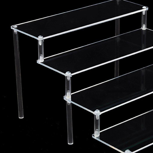 Langgg Clear Acrylic Display Riser Stand Perfume Cosmetics Holder for Decoration 39.5x34.5x20cm