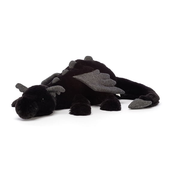 Jellycat Onyx Dragon Peluche, Moyen 19,7 Pouces - Jouet en Peluche Noir Mythique - Cadeau Classique pour Enfants