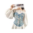 thumbnail image 4 of Diconna Women's Shapewear Print Design Front Hook Buckle Back Drawstring Strap Slim Fit Push Up Shaper Tops, 4 of 9