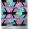 thumbnail image 1 of Soimoi Black Poly Georgette Fabric Triangle Geometric Decor Fabric Printed Yard 42 Inch Wide, 1 of 3