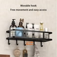 thumbnail image 4 of EQWLJWE Shower Caddy,Metal Wall Baskets Wall Mount,Wall Baskets for Storage,Shower Racks for Inside Shower,Adhesive Shower Organizer Holder,Shower Shelf for Inside Shower with 5 Hooks,Shower Rack, 4 of 7