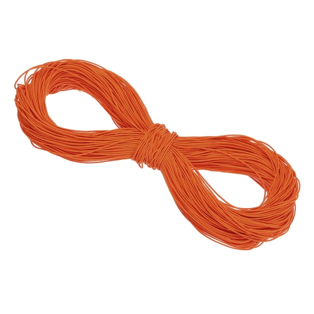 Uxcell Elastic Cord Heavy Stretch String Rope for Crafting DIY Sewing Hook Straps Camping Tie Down Strap Orange 1mm x 100m