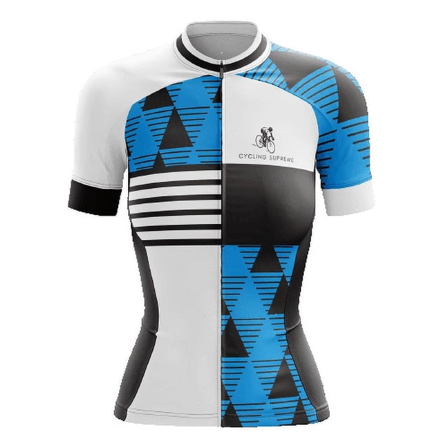 Chandail de Cyclisme pour Femme Bleu/blanc/noir - 4TG