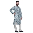 thumbnail image 2 of Atasi Kurta Décontracté Boutonné en Rayonne Imprimée de Designer avec Pyjama pour Hommes, 2 of 4