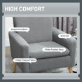 thumbnail image 4 of HOMCOM Fauteuil d'Appoint Teddy Rembourré Fauteuil Moderne avec Pattes en Bois Gris, 4 of 10