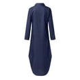 thumbnail image 5 of Ketyyh-chn99 Robes d'Été pour Femmes Robe Courte de Plage Robe de Fête Robe T-shirt Décontractée Robes à Manches Longues Robe Boho de Plage Bleu Marine,5TG, 5 of 5