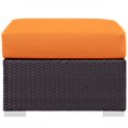 thumbnail image 3 of Modway Ottomane de Patio Carrée en Tissu et Rotin, Espresso/Orange, 3 of 3