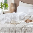 thumbnail image 4 of Bedding Sheet Set Washed Cotton Linen Like Textu Breathable Durable Soft Comfy (Dark Orange Queen), 4 of 6