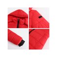 thumbnail image 2 of Innerwin Hooded Coats Solid Color Women Down Winter Long Sleeve Lightweight Puffer Jacket Red M, 2 of 7