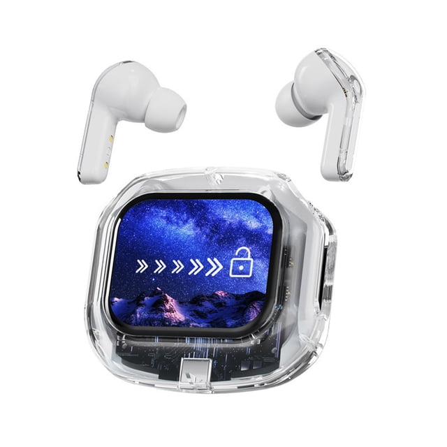 Earphones In Ear LCD Color Screen Noise Reduction Transparent Long Endurance Sports Earphones