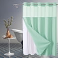 thumbnail image 3 of Vaidha Rideau de Douche à Anneaux Double Grand, Étoile Pleine, Uni, Réversible pour Salles de Bain, Tissu Polyester Robuste, Rideaux de Douche, 3 of 5