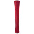 thumbnail image 2 of Unique Bargains Women's Chunky Heels Rhinestone Over the Knee High Boots Red (Size 8), 2 of 8