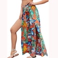 thumbnail image 3 of Birdeem Womens Casual Lace Up Elastic Waist Printed Split Wide Leg Pants, 3 of 9