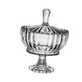thumbnail image 2 of DOLITY Glass Candy Dish with Lid Container Cookie Jar for Wedding Buffet Home Decor Style B, 2 of 9
