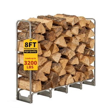 Firewood Rack with Cover 4FT – Heavy Duty Steel Log Holder with 600D Waterproof Oxford Cover, Indoor Outdoor Wood Storage Rack for Fireplace, Patio & Fire Pit