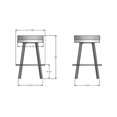 thumbnail image 5 of Amisco Swice 26 in. Swivel Counter Stool - Light Grey Polyester / Glossy Grey Metal, 5 of 5