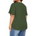 thumbnail image 3 of Frostluinai Women's Tops Plus Size Ruffle Short Sleeve Tunic Shirts V Neck Pleated Tshirts Solid Color Flowy Blouses Lightweight Going Out Tees, 3 of 7