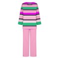 thumbnail image 5 of TIMIFIS Ensemble 2 Pcs d'Automne pour Femmes, Décontracté, Ample, Col Rond, Rayé, Haut à Manches Longues et Ensemble Pantalon à Jambe Grand Uni, 5 of 5