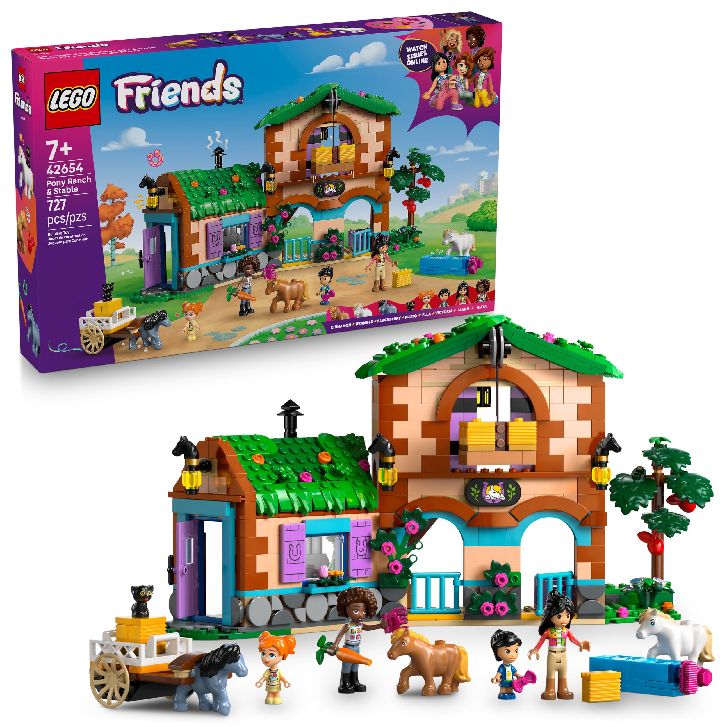 LEGO Friends Le Ranch des Poneys et l’Écurie, Ensemble de Construction, Ensemble de Jeu de Chevaux 42654