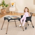 thumbnail image 4 of Babyjoy Chaise Haute pour Bébé 4 en 1 Convertible Ensemble Table et Chaise pour Tout-Petit avec Coussin en PU Brun, 4 of 8