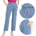 thumbnail image 4 of HongQid Women's Scrub Set Round-Neck Tops & Cargo Jogger Pants - MotionTech, 4-Way Stretch, Wrinkle-Resist, Anti-Shrink, 4 of 4