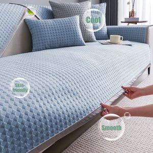 Tuitoonm Sofa Cover Lce Silk Cool Summer Sofa Cushion Simples Solid Color Non Slip Machine Washable Cool Sofa Cushion Double Sofa