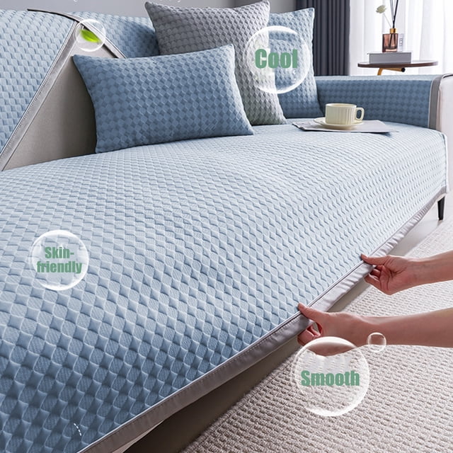 Summer Savings Kcavykas Lce Silk Cool Summer Sofa Cushion Simples Solid Color Non-Slip Machine Washable Cool Sofa Cushion Double Sofa