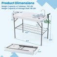thumbnail image 3 of Costway Foldable Fish Cleaning Table with Sink Measure Mark Grid Rack Faucet Spray Nozzle, 3 of 10
