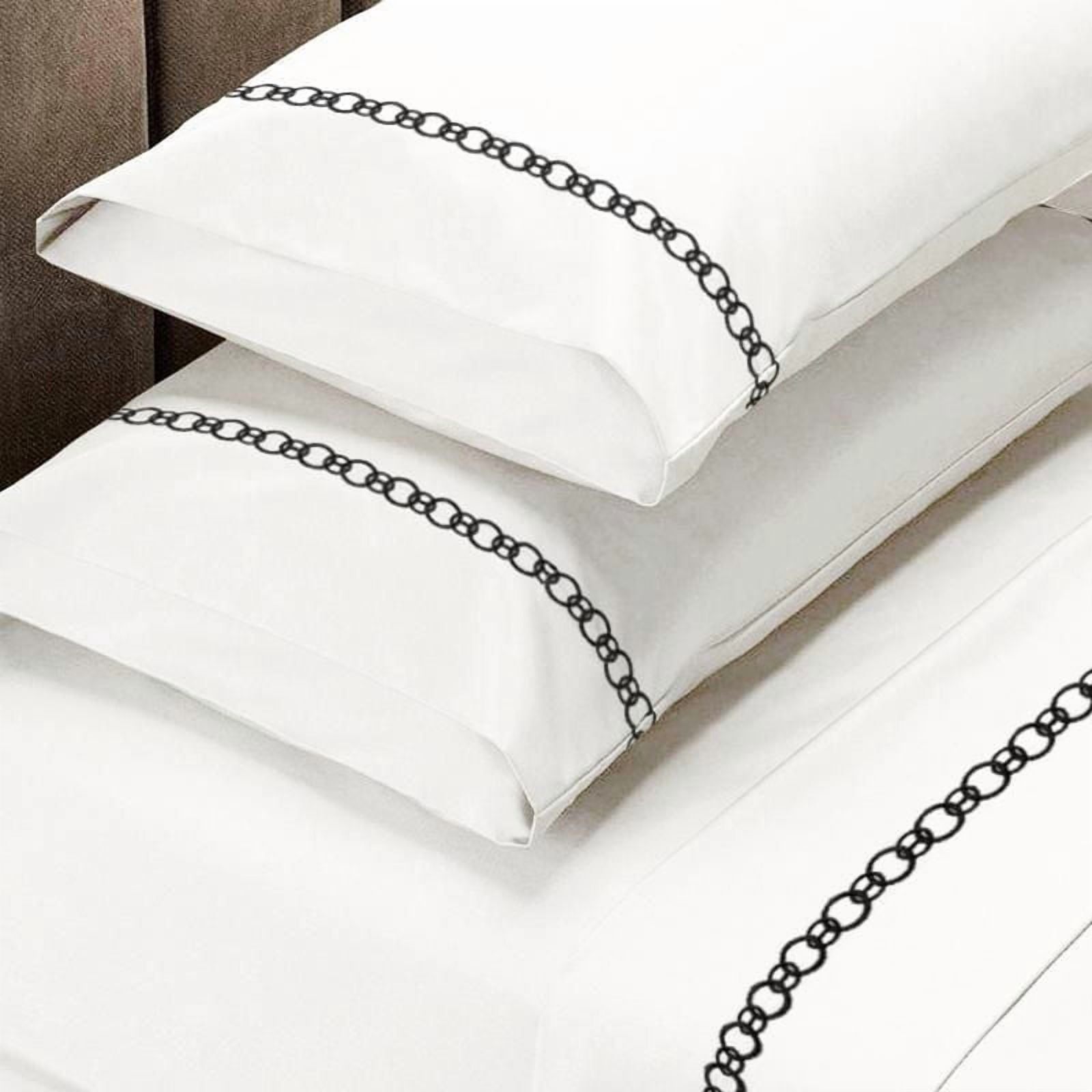 Johnson Home 300 Thread Count Egyptian Cotton Sheet Sets with Embroidery Details