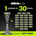 thumbnail image 4 of GilletteLabs with Exfoliating Bar Shaving Razor for Men, Black & Gold Edition, 1 Handle, 4 Blade Refills, 1 Magnetic Shower Hanger, 4 of 16