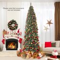 thumbnail image 4 of Costway 9FT Pre-Lit Christmas Tree Hinged Slim Pencil Xmas with 500 LED Lights & 1298 Tips, 4 of 10