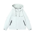 thumbnail image 1 of WRKEKC Men's Heavy-Duty Waterproof Workwear Raincoat Hooded Jacket with Multiple Utility Pockets for All-Weather Outdoor Construction and High-Visibility Work Commute Gray XS, 1 of 7