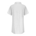thumbnail image 5 of Weiqiqre Chemises pour Femmes Été Robe en Coton et Lin Robe Mini à Col en V Décontractée à Manches Courtes Tunique Ample Robes, 5 of 5