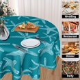 thumbnail image 2 of Nautical Coastal Tablecloth Round 60 Inch Rustic Teal Turquoise Starfish Ocean Table Cloth Wrinkle Resistant Summer Sea Beach Table Cover Decorative for Home Kitchen Dining Indoor Party Picnic, 2 of 6