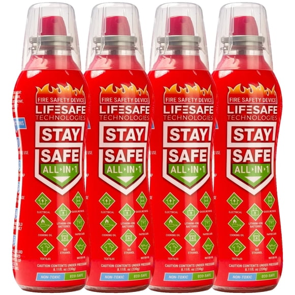 StaySafe All-in-1 Portable Fire Extinguishing Spray By LifeSafe Technologies | Compact Fire Extinguisher For 10 Types of Fires | Non-Toxic, Non-Hazar